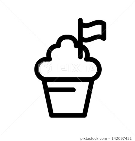 Cupcake icon design template Cupcake icon design template 142097431