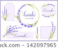 Watercolor Lavender Decorative Frame Material Set - Botanical Frame 2 142097965