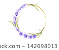 Lavender wreath watercolor illustration | Hand-painted botanical frame 142098013