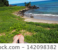Relaxing at your feet while gazing at the sea 142098382