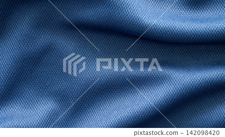 Blue sports clothing fabric football shirt jersey texture 142098420