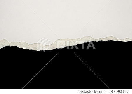 White ripped paper torn edges strips isolated on black background White ripped paper torn edges strips isolated on black background 142098922