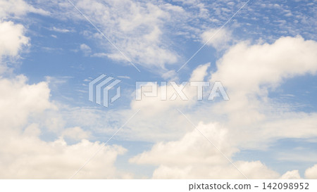 beautiful blue sky with clouds background 142098952