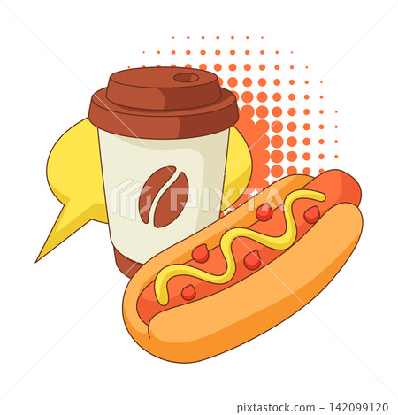 Image with fast food meal. Tasty fastfood lunch products. Image with fast food meal. Tasty fastfood lunch products. 142099120