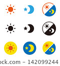 Time zone icons. From morning to night. An illustration representing a day. 142099244