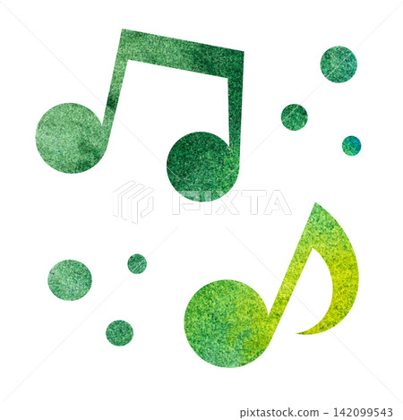 An illustration of a musical note icon with a beautiful watercolor pattern. An illustration of a musical note icon with a beautiful watercolor pattern. 142099543