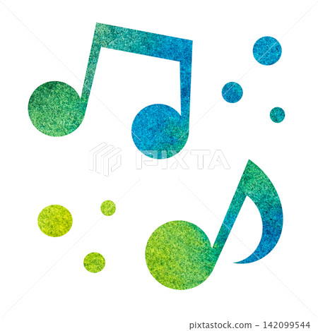 An illustration of a musical note icon with a beautiful watercolor pattern. An illustration of a musical note icon with a beautiful watercolor pattern. 142099544