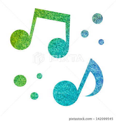 An illustration of a musical note icon with a beautiful watercolor pattern. An illustration of a musical note icon with a beautiful watercolor pattern. 142099545