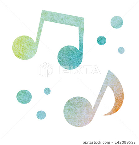 An illustration of a musical note icon with a beautiful watercolor pattern. An illustration of a musical note icon with a beautiful watercolor pattern. 142099552