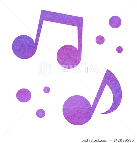 一幅帶有精美水彩圖案的音符圖示插圖。 一幅帶有精美水彩圖案的音符圖示插圖。 142099590