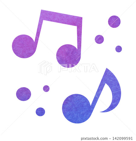 一幅帶有精美水彩圖案的音符圖示插圖。 一幅帶有精美水彩圖案的音符圖示插圖。 142099591