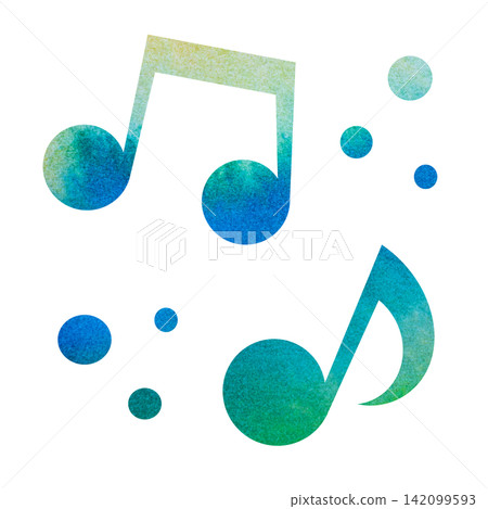 An illustration of a musical note icon with a beautiful watercolor pattern. An illustration of a musical note icon with a beautiful watercolor pattern. 142099593