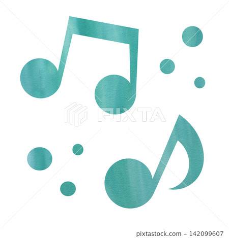 An illustration of a musical note icon with a beautiful watercolor pattern. An illustration of a musical note icon with a beautiful watercolor pattern. 142099607