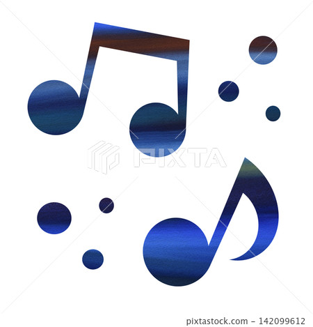 An illustration of a musical note icon with a beautiful watercolor pattern. An illustration of a musical note icon with a beautiful watercolor pattern. 142099612