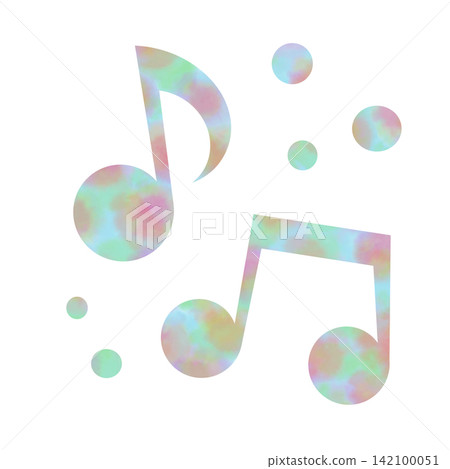 一幅帶有精美水彩圖案的音符圖示插圖。 一幅帶有精美水彩圖案的音符圖示插圖。 142100051