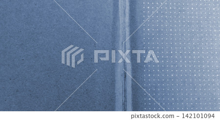 Blue paper texture with crease marks and a halftone dot grid pattern. Blue paper texture with crease marks and a halftone dot grid pattern. 142101094