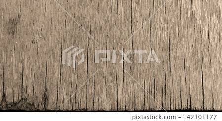 Rustic wooden plank texture with a weathered look, in shades of sepia brown. Rustic wooden plank texture with a weathered look, in shades of sepia brown. 142101177