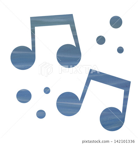 An illustration of a musical note icon with a beautiful watercolor pattern. An illustration of a musical note icon with a beautiful watercolor pattern. 142101336