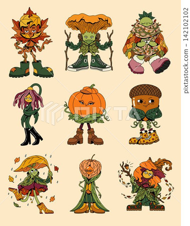 Whimsical Autumn Nature Character Collection Whimsical Autumn Nature Character Collection 142102102