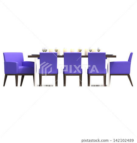 diner table isolated on transparent background, 3D illustration, cg render diner table isolated on transparent background, 3D illustration, cg render 142102489