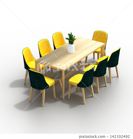 diner table isolated on transparent background, 3D illustration, cg render diner table isolated on transparent background, 3D illustration, cg render 142102492
