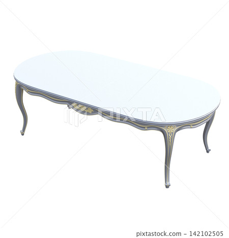 diner table isolated on transparent background, 3D illustration, cg render 142102505