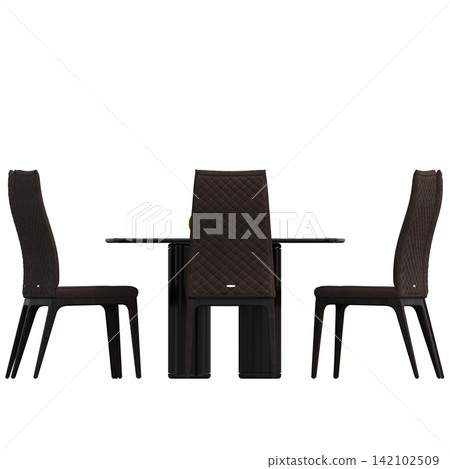 diner table isolated on transparent background, 3D illustration, cg render diner table isolated on transparent background, 3D illustration, cg render 142102509