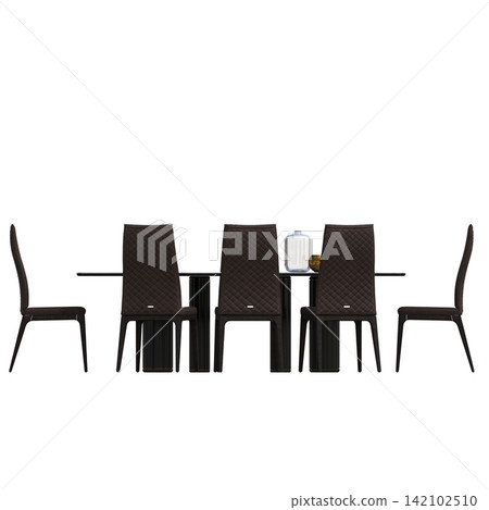 diner table isolated on transparent background, 3D illustration, cg render diner table isolated on transparent background, 3D illustration, cg render 142102510
