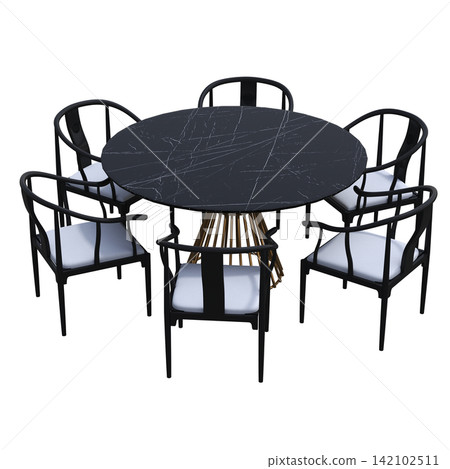 diner table isolated on transparent background, 3D illustration, cg render diner table isolated on transparent background, 3D illustration, cg render 142102511
