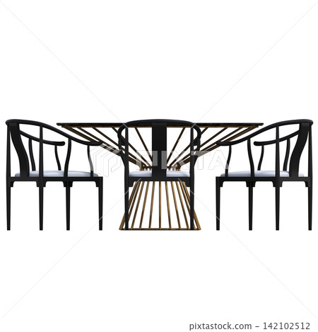 diner table isolated on transparent background, 3D illustration, cg render diner table isolated on transparent background, 3D illustration, cg render 142102512