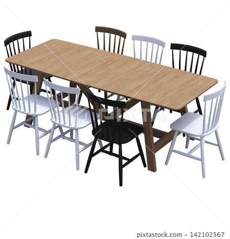 diner table isolated on transparent background, 3D illustration, cg render diner table isolated on transparent background, 3D illustration, cg render 142102567