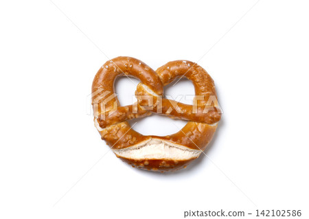 Traditional soft pretzels isolated on white background Traditional soft pretzels isolated on white background 142102586