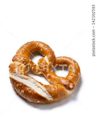 Traditional soft pretzels isolated on white background Traditional soft pretzels isolated on white background 142102593