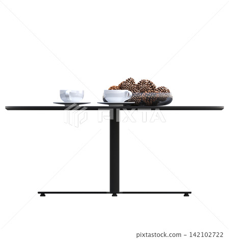coffee table isolated on transparent background, 3D illustration, cg render 142102722