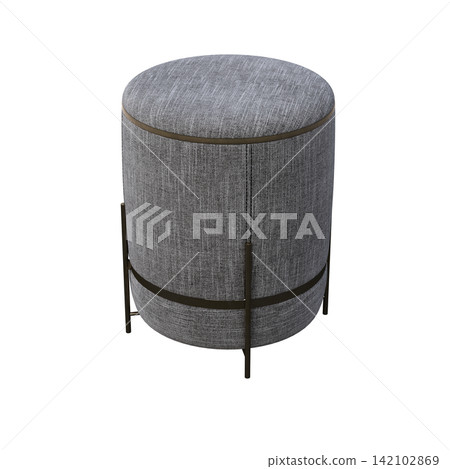 soft pouf isolate on a transparent background, interior furniture, 3D illustration, cg render soft pouf isolate on a transparent background, interior furniture, 3D illustration, cg render 142102869