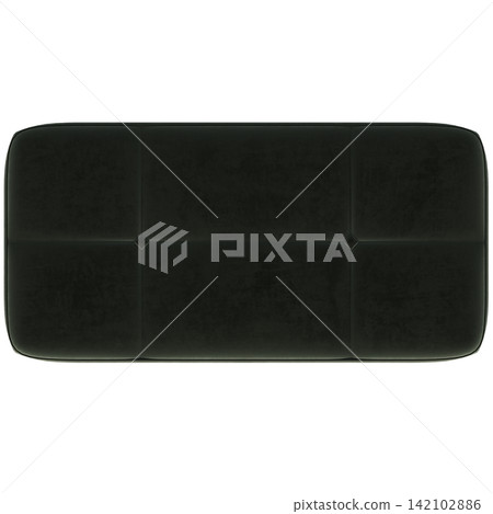 soft pouf isolate on a transparent background, interior furniture, 3D illustration, cg render 142102886