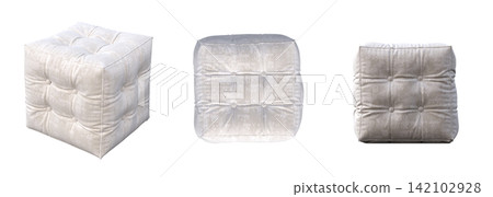 soft pouf isolate on a transparent background, interior furniture, 3D illustration, cg render soft pouf isolate on a transparent background, interior furniture, 3D illustration, cg render 142102928