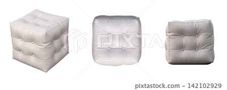 soft pouf isolate on a transparent background, interior furniture, 3D illustration, cg render soft pouf isolate on a transparent background, interior furniture, 3D illustration, cg render 142102929