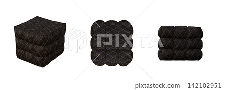 soft pouf isolate on a transparent background, interior furniture, 3D illustration, cg render soft pouf isolate on a transparent background, interior furniture, 3D illustration, cg render 142102951