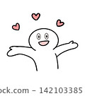 Stick figure shooting hearts 142103385