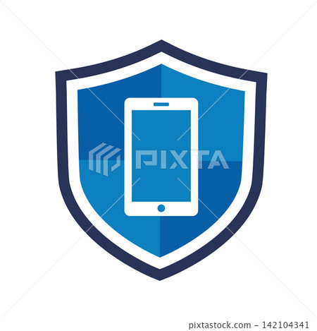 The shield icon represents smartphone security and personal information protection. The shield icon represents smartphone security and personal information protection. 142104341