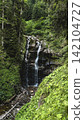 Scenic Waterfall in Lush Mountain Forest 142104727
