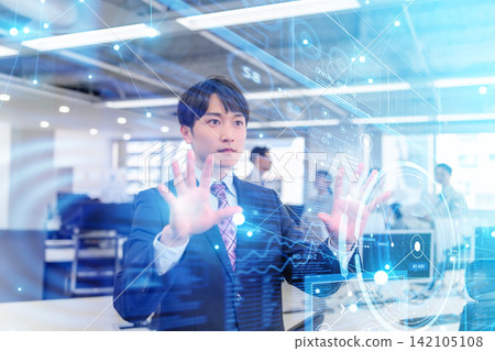 A man who touches future technology A man who touches future technology 142105108