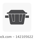 Septic tank access cover silhouette vector icon, underground wastewater inspection point. 142105622