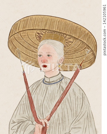 portrait of a girl in a art style portrait of a girl in a art style 142105961