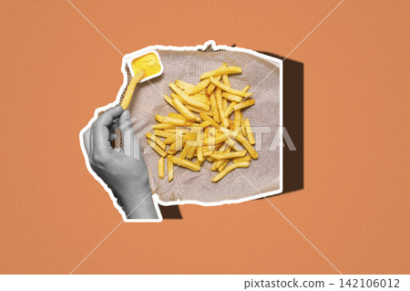 Abstract Fast Food French Fries Hybrid Duotone Sticker Poster Abstract Fast Food French Fries Hybrid Duotone Sticker Poster 142106012
