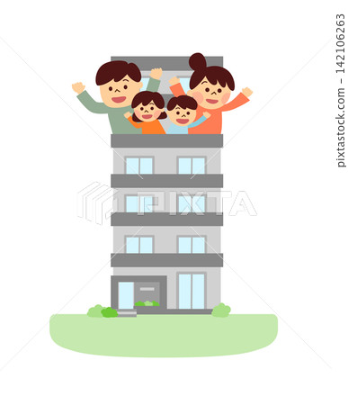 A smiling family living in an apartment A smiling family living in an apartment 142106263