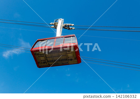 Cable car on ropeway leading to a top of Tahtali mountain in Antalya province, Turkey Cable car on ropeway leading to a top of Tahtali mountain in Antalya province, Turkey 142106332