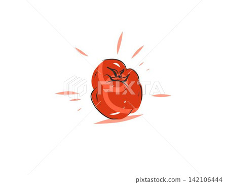 Hand Drawn Vegetable Line Art Vector Collection, Botanical Outline Illustrations of Fresh Vegetables, Minimalist Floral Elements, Decorative Food Design for Packaging, Branding and Menus 142106444