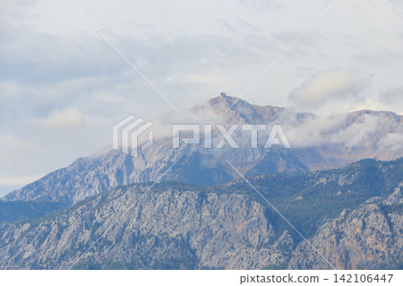 View of Tahtali Dagi, also known as Lycian Olympus, from Kemer town in Antalya Province, Turkey View of Tahtali Dagi, also known as Lycian Olympus, from Kemer town in Antalya Province, Turkey 142106447